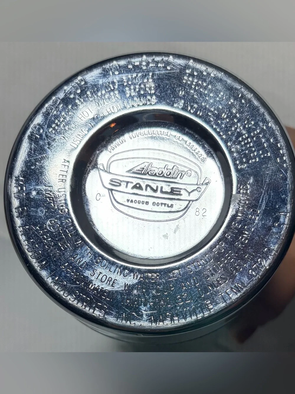 Vintage Aladdin Stanley Thermos A-944C 32oz Classic Hammered Green Finish No Cup